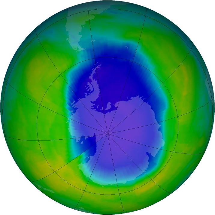 Antarctic ozone map for 17 November 1993
